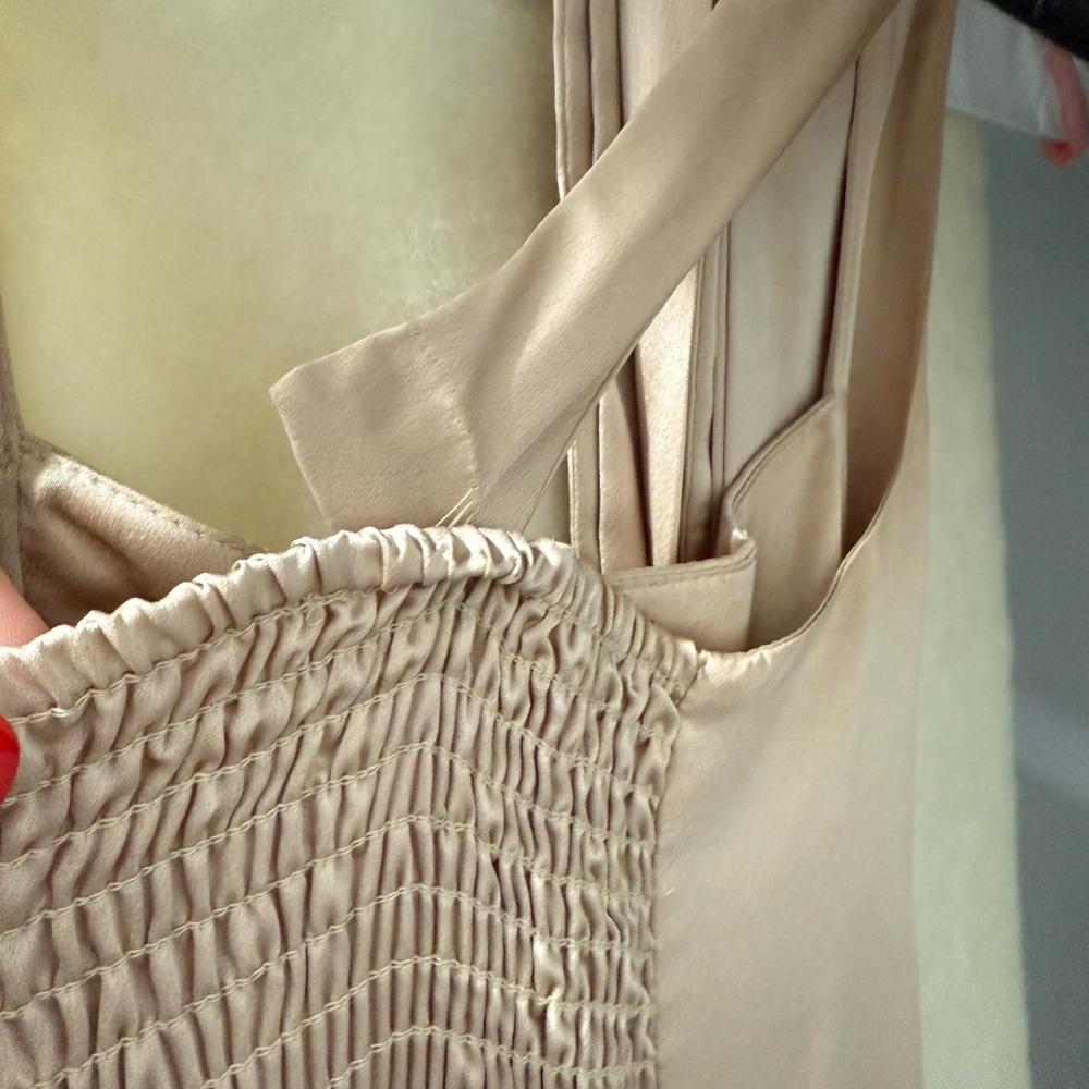 Mumu Weddings Claire Midi Dress - Champagne - M - Dry Cleaned! - Picture 15 of 15